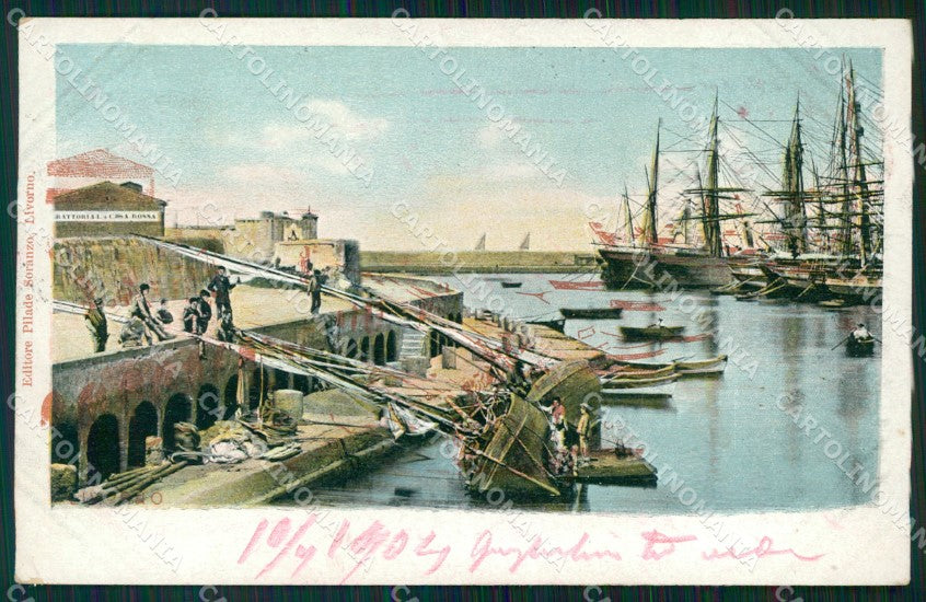 Livorno Città Porto Navi cartolina WX1765 – fronte
