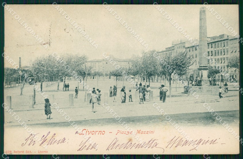 Livorno Città Piazza Mazzini MACCHIA cartolina WX1769 – fronte