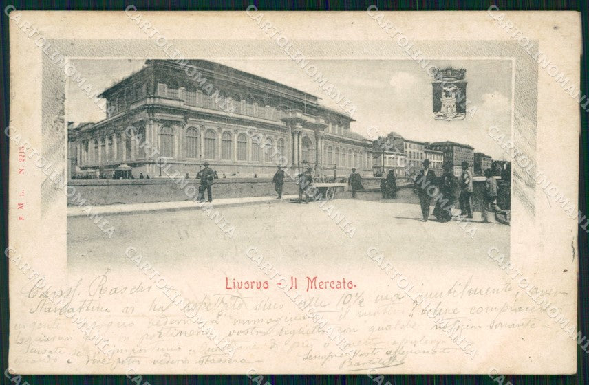 Livorno Città Piazza Carlo Alberto Carrozza ABRASA cartolina WX1771 – fronte