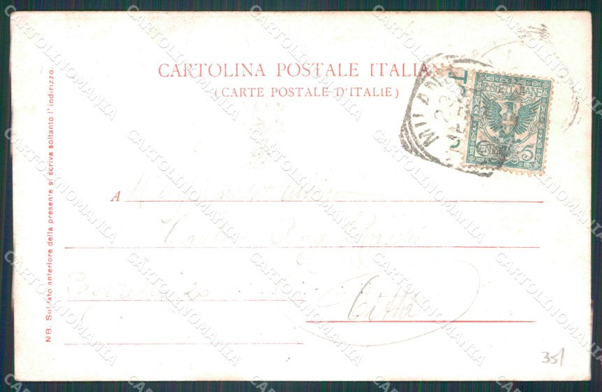 Livorno Città Piazza Carlo Alberto Carrozza ABRASA cartolina WX1771 – retro