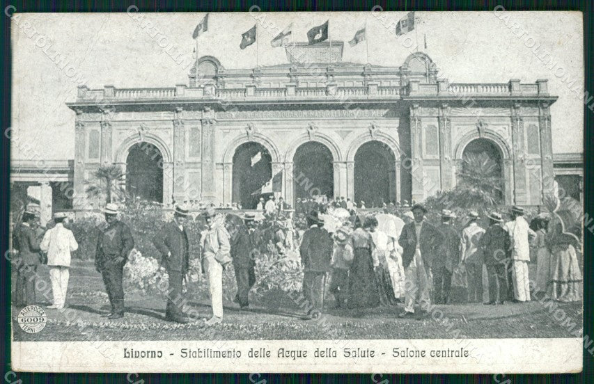 Livorno Città Acque della Salute Alterocca 6009 PIEGA cartolina WX1772 – fronte