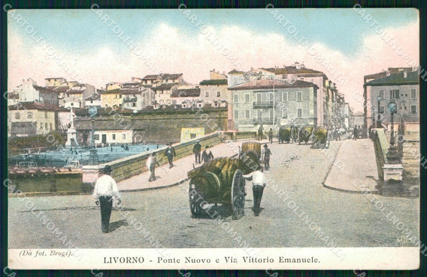 Livorno Città Ponte Nuovo Carretti cartolina WX1777 – fronte