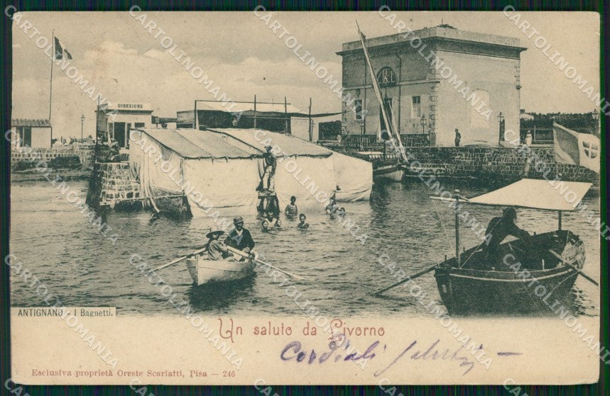 Livorno Antignano Barche cartolina WX1782 – fronte