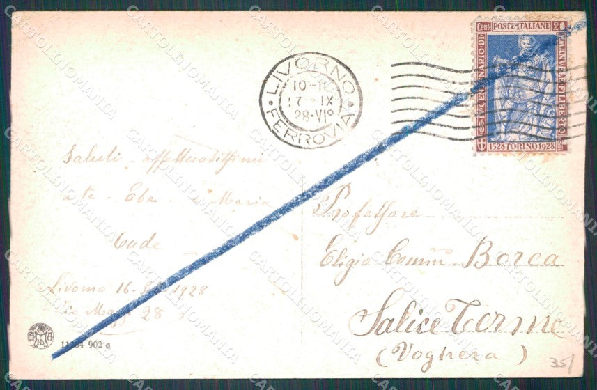 Livorno Città Via Vittorio Emanuele Carrozze cartolina WX1792 – retro