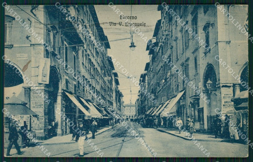 Livorno Città Via Vittorio Emanuele cartolina WX1800 – fronte