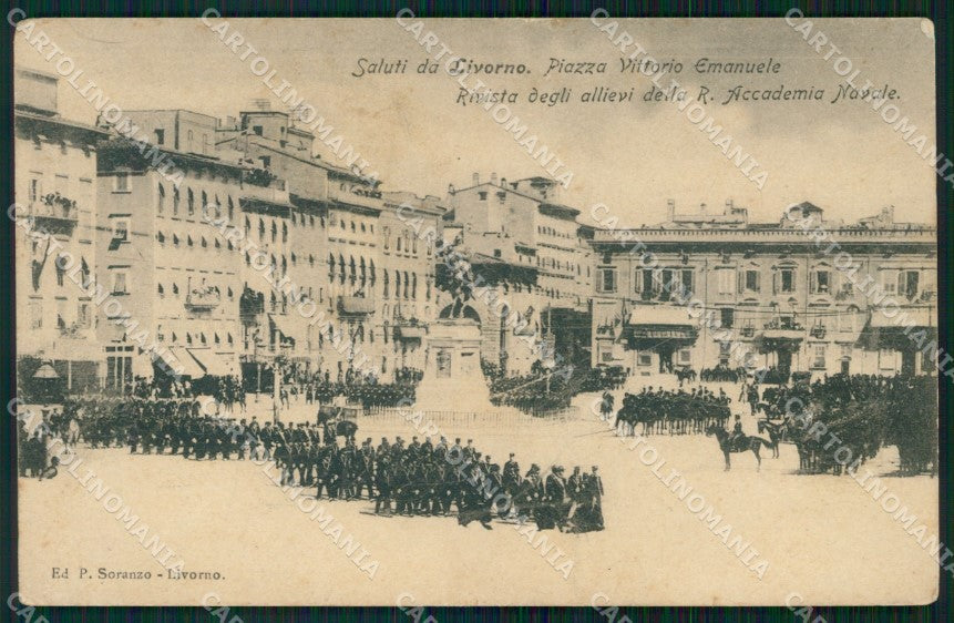 Livorno Città Piazza Vittorio Emanuele Militari FORO cartolina WX1806 – fronte