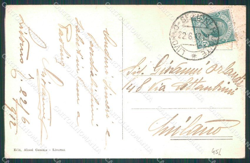 Livorno Città Stazione Auto Carrozze cartolina WX1811 – retro