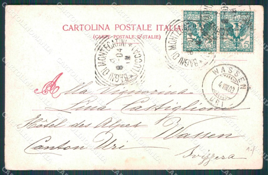 Pistoia Montecatini Stabilimento Tettuccio PIEGHINE cartolina WX1836 – retro