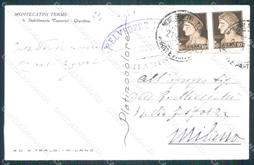 Pistoia Montecatini Stabilimento Tamerici cartolina WX1846 – retro
