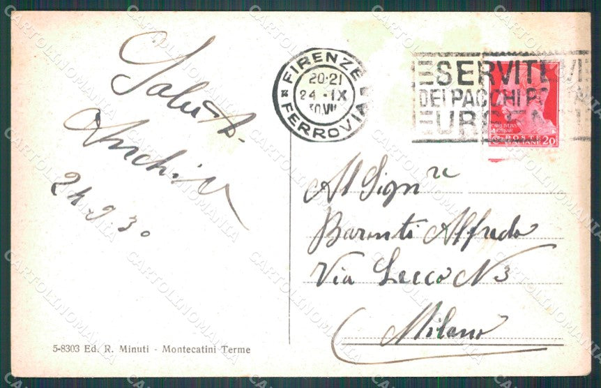 Pistoia Montecatini Stabilimento Tamerici cartolina WX1855 – retro