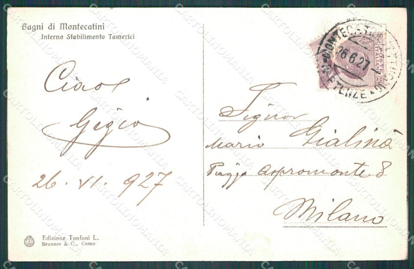 Pistoia Montecatini Stabilimento Tamerici cartolina WX1861 – retro