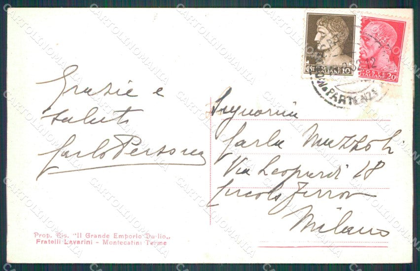 Pistoia Montecatini Stabilimento Tamerici cartolina WX1863 – retro