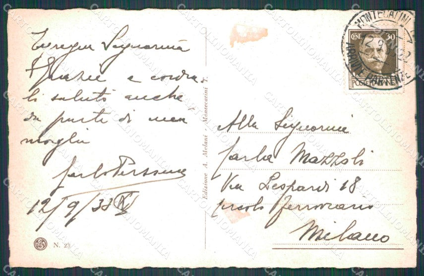 Pistoia Montecatini Stabilimento Tamerici cartolina WX1864 – retro