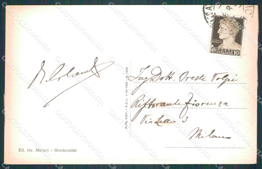 Pistoia Montecatini Stabilimento Tamerici cartolina WX1865 – retro