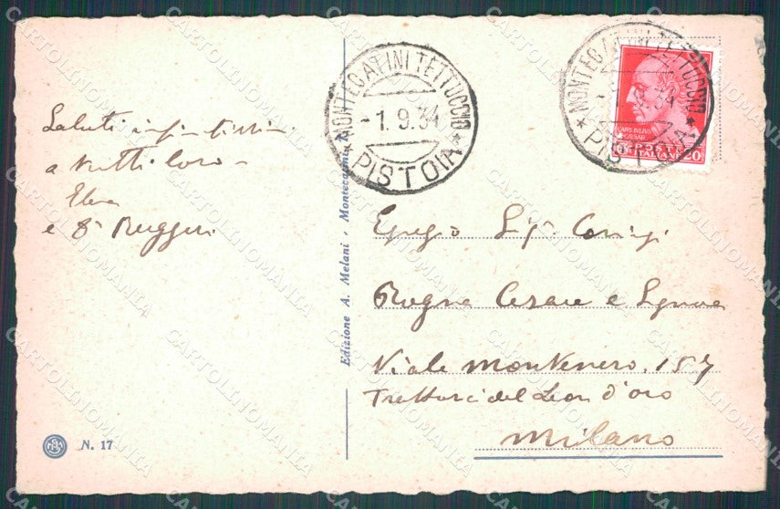 Pistoia Montecatini Stabilimento Tamerici cartolina WX1877 – retro