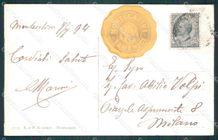 Pistoia Montecatini Chiosco Antico Sorgente Tamerici cartolina WX1880 – retro