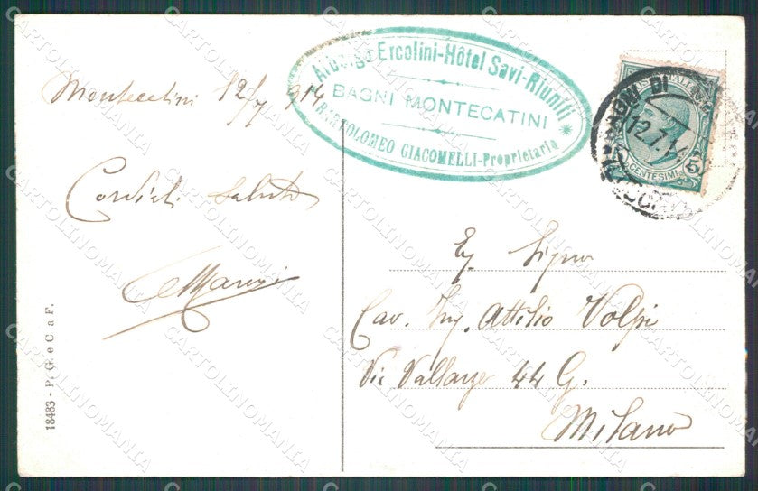 Pistoia Montecatini Stabilimento Tamerici PIEGA cartolina WX1881 – retro