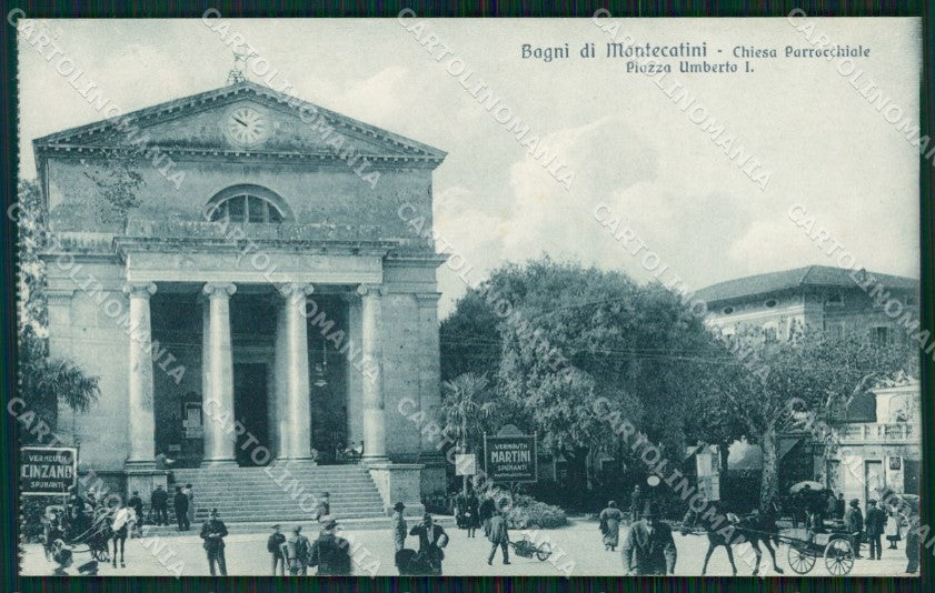Pistoia Montecatini Chiesa Parrocchiale Carrozze cartolina WX1882 – fronte