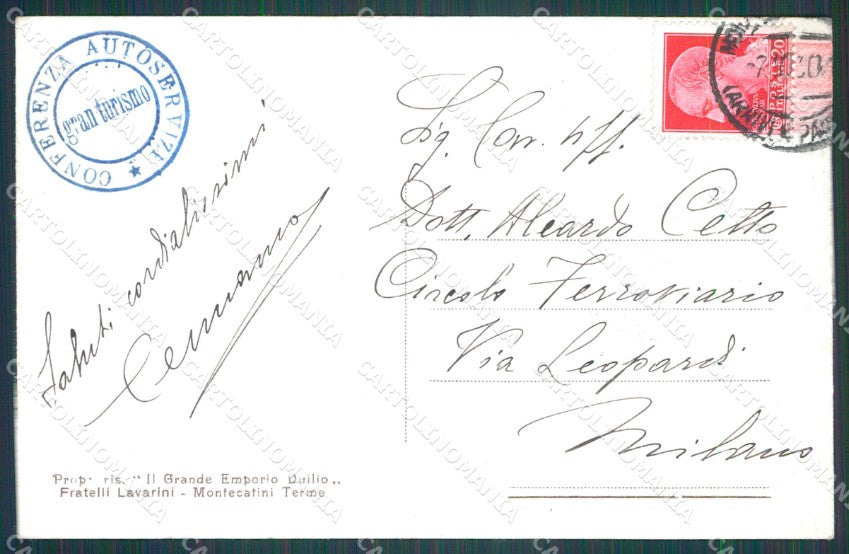 Pistoia Montecatini Stabilimento Tettuccio cartolina WX1887 – retro