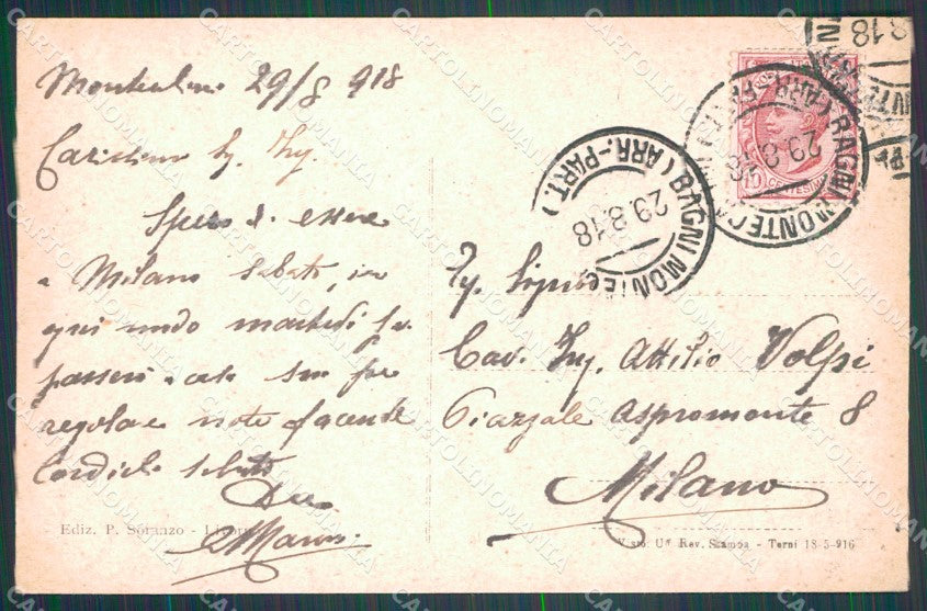 Pistoia Montecatini Stabilimento Tettuccio Alterocca 6786 PIEGA cartolina WX1891 – retro