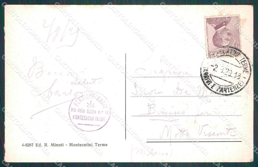 Pistoia Montecatini Stabilimento Tettuccio Sorgente cartolina WX1893 – retro