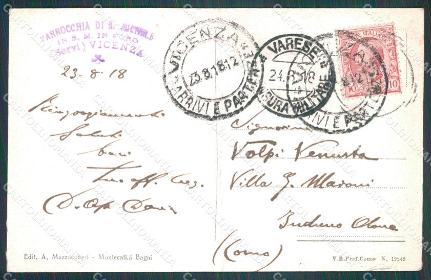 Pistoia Montecatini Stabilimento Tettuccio PIEGATA cartolina WX1898 – retro
