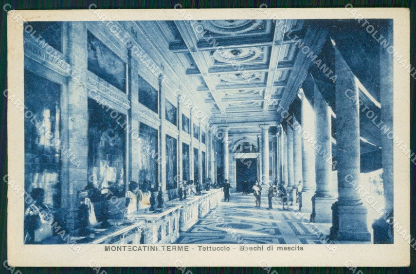 Pistoia Montecatini Tettuccio Banchi di Mescita PIEGA cartolina WX1899 – fronte