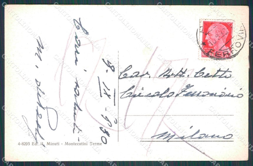 Pistoia Montecatini Tettuccio Banchi di Mescita PIEGA cartolina WX1899 – retro