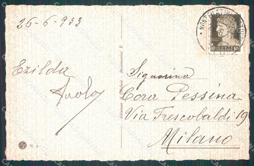 Pistoia Montecatini Tettuccio Banchi di Mescita PIEGA cartolina WX1900 – retro