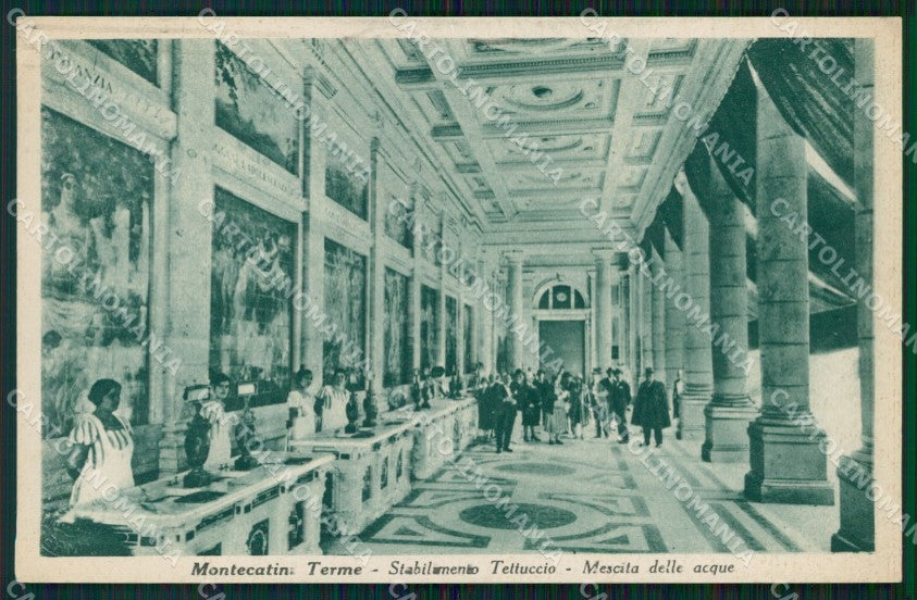 Pistoia Montecatini Tettuccio Mescita Acque PIEGHINA cartolina WX1902 – fronte
