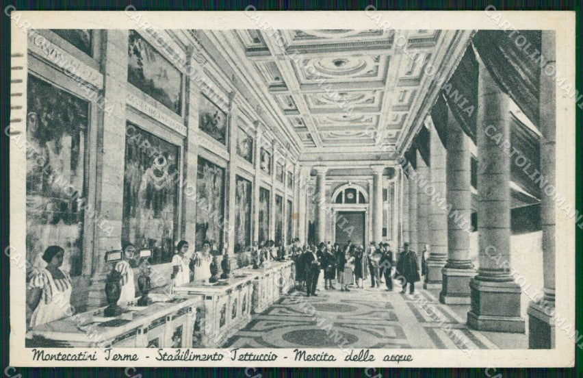 Pistoia Montecatini Stabilimento Tettuccio Mescita Acque PIEGA cartolina WX1904 – fronte