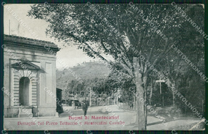 Pistoia Montecatini Tettuccio Alterocca 5593 PIEGHINA cartolina WX1910 – fronte