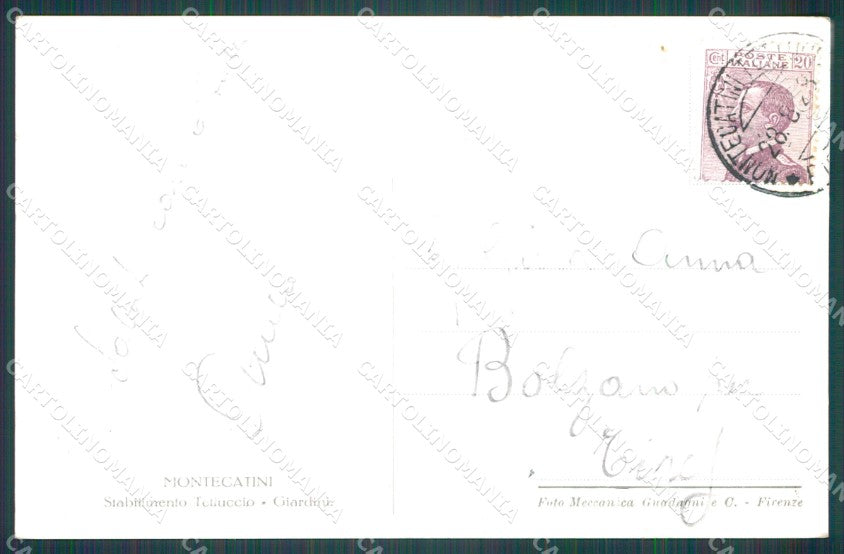 Pistoia Montecatini Stabilimento Tettuccio cartolina WX1912 – retro