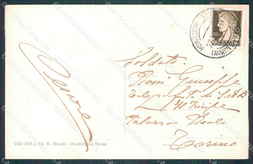 Pistoia Montecatini Stabilimento Tettuccio cartolina WX1913 – retro
