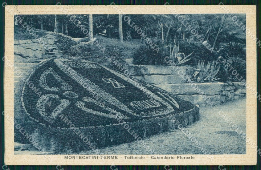 Pistoia Montecatini Stabilimento Tettuccio Calendario Floreale cartolina WX1914 – fronte