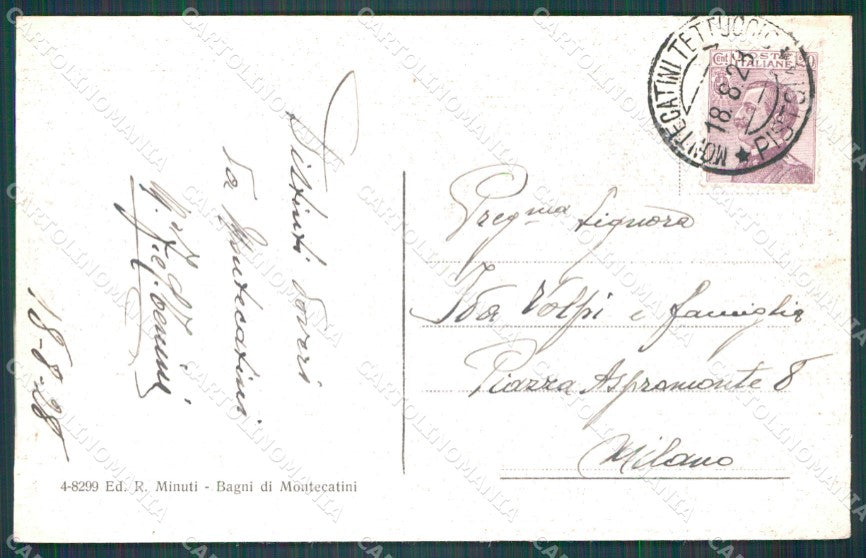 Pistoia Montecatini Stabilimento Tettuccio cartolina WX1915 – retro