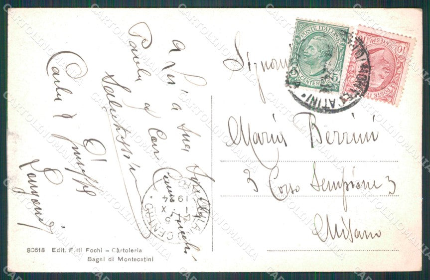 Pistoia Montecatini Stabilimento Tettuccio cartolina WX1917 – retro