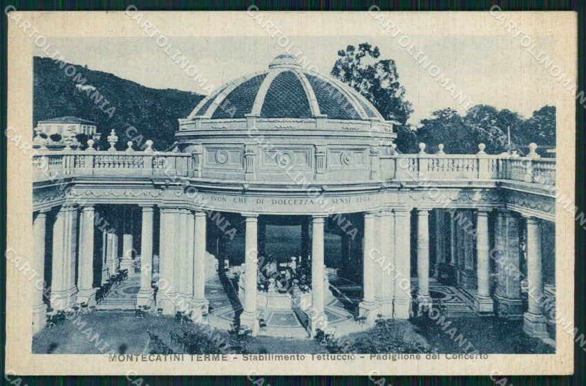 Pistoia Montecatini Stabilimento Tettuccio Padiglione Concerto cartolina WX1918 – fronte