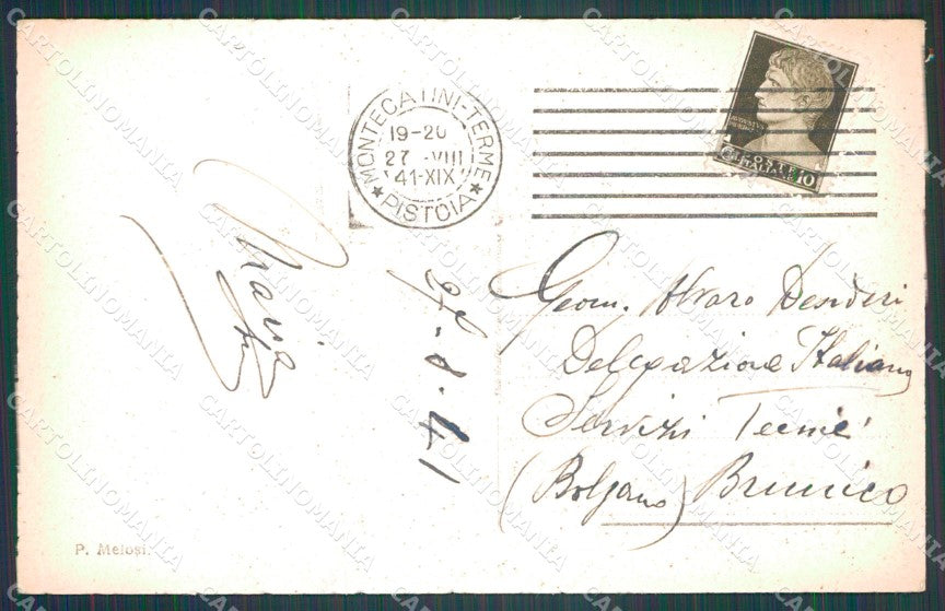 Pistoia Montecatini Stabilimento Tettuccio cartolina WX1920 – retro