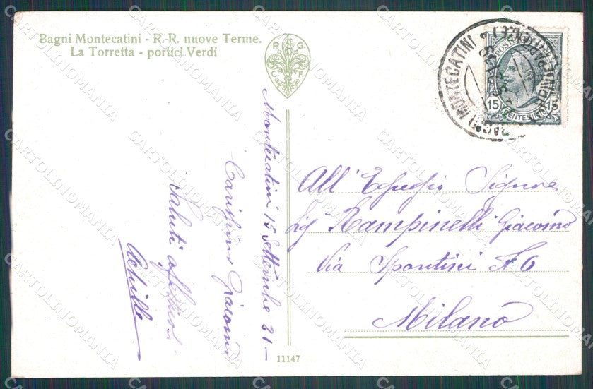Pistoia Montecatini Terme La Torretta cartolina WX1923 – retro
