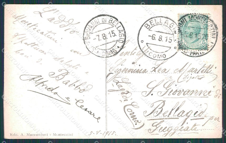 Pistoia Montecatini Stabilimento La Torretta Alterocca 7052 cartolina WX1924 – retro