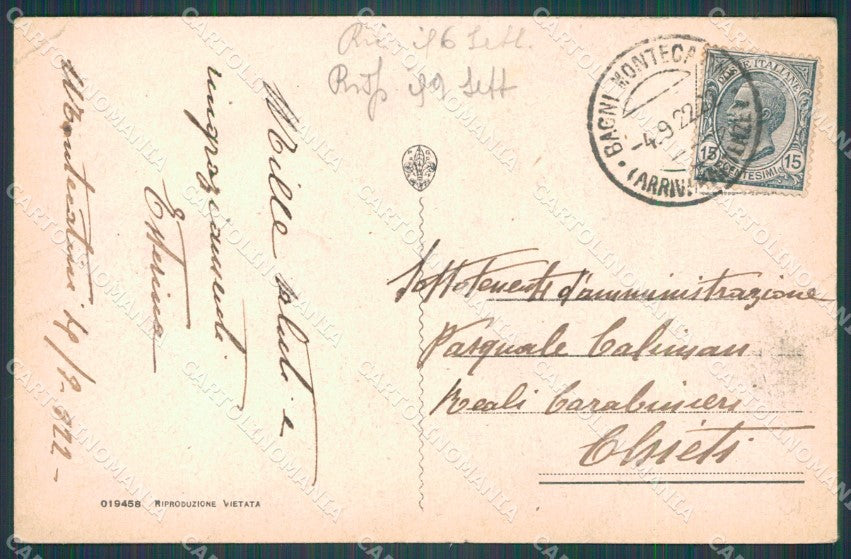 Pistoia Montecatini Teatro PIEGHINA cartolina WX1931 – retro