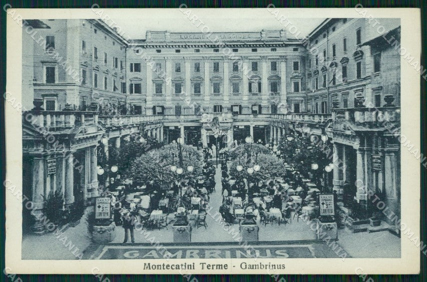 Pistoia Montecatini Caffè Gambrinus cartolina WX1944 – fronte