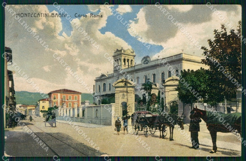 Pistoia Montecatini Corso Roma Carrozza PIEGHE cartolina WX1958 – fronte