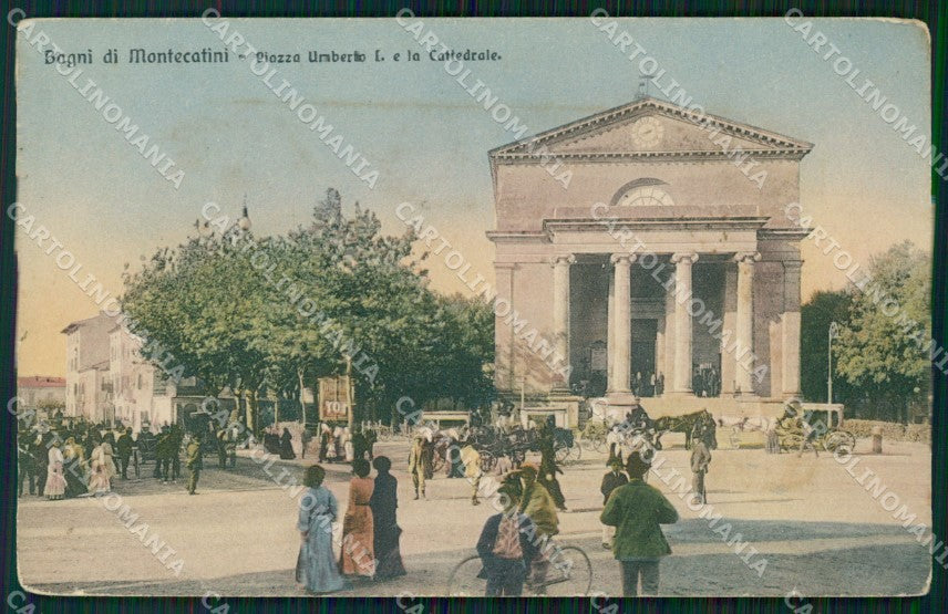 Pistoia Montecatini Cattedrale Carrozze PIEGA cartolina WX1965 – fronte