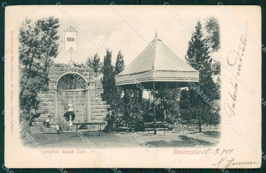 Pistoia Montecatini Sorgente Savi PIEGHINA cartolina WX1968 – fronte