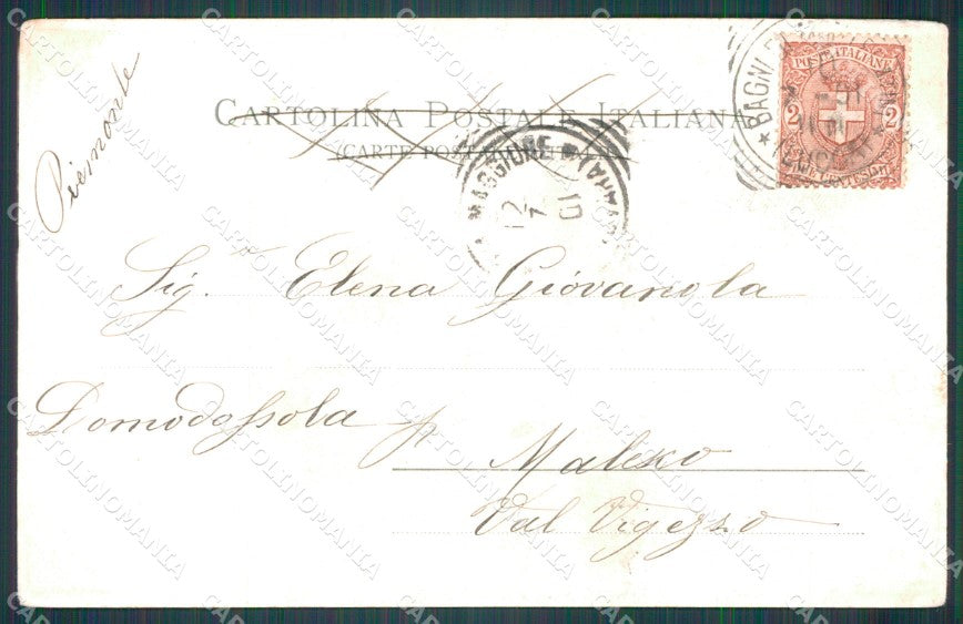 Pistoia Montecatini Sorgente Savi PIEGHINA cartolina WX1968 – retro