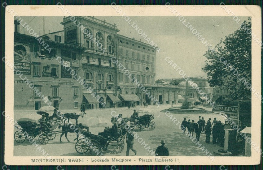 Pistoia Montecatini Locanda Maggiore Carrozze PIEGHINA cartolina WX1972 – fronte