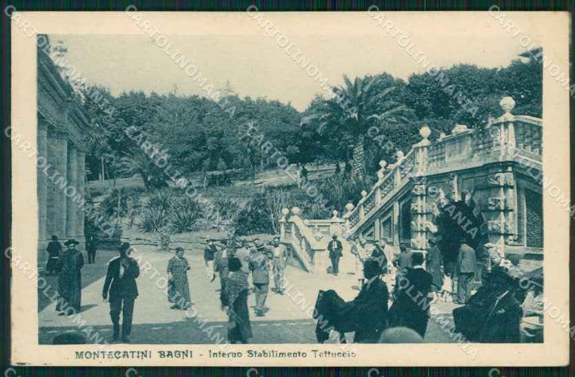 Pistoia Montecatini Stabilimento Tettuccio PIEGA cartolina WX1973 – fronte