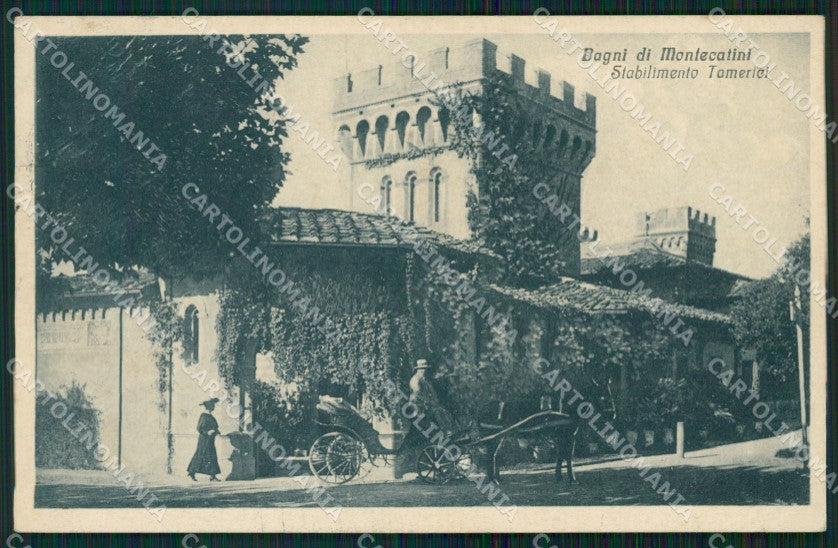 Pistoia Montecatini Stabilimento Tamerici Carrozza cartolina WX1974 – fronte